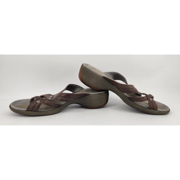 Merrell Women's Size 9 Brown Leather Sundial Spin Bracken Wedge Sandals Outdoors - Picture 10 of 12